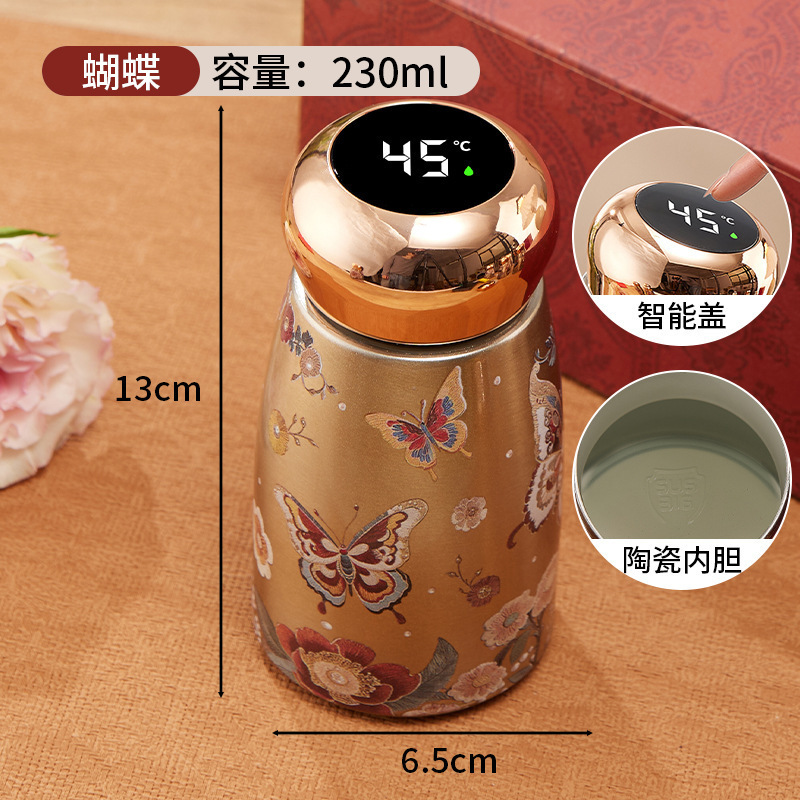 国潮小巧迷你口袋杯子316保温杯高颜值蘑菇头智能显温便携随手杯|undefined