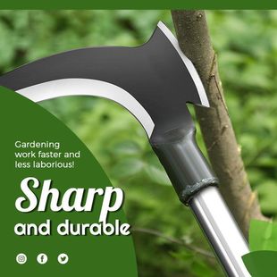 Cross-Border New Product High Manganese Steel Double Sickle Multifunctional Double-Edged Wood Knife for Tree Cutting and Wood Cutting Knife Manganese Steel Sickle Gardening Tools