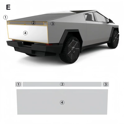 Pickup Truck Cybertruck Special Car: Car paint protective film - tail-light-trunk-tpu-protective-film-tesla-pickup-cybertruck