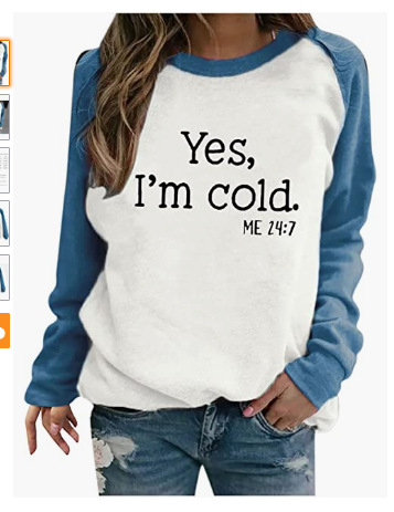 yes I'm cold me 24:7 Letter Crewneck Turtleneck Sweater Sweater Sweater Amazon wish Cross Border TEMU
