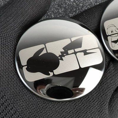 Galaxy Car Sticker Logo Color — Hub cover - galaxy-pikachu-creative-model-mirror-black-4-pieces