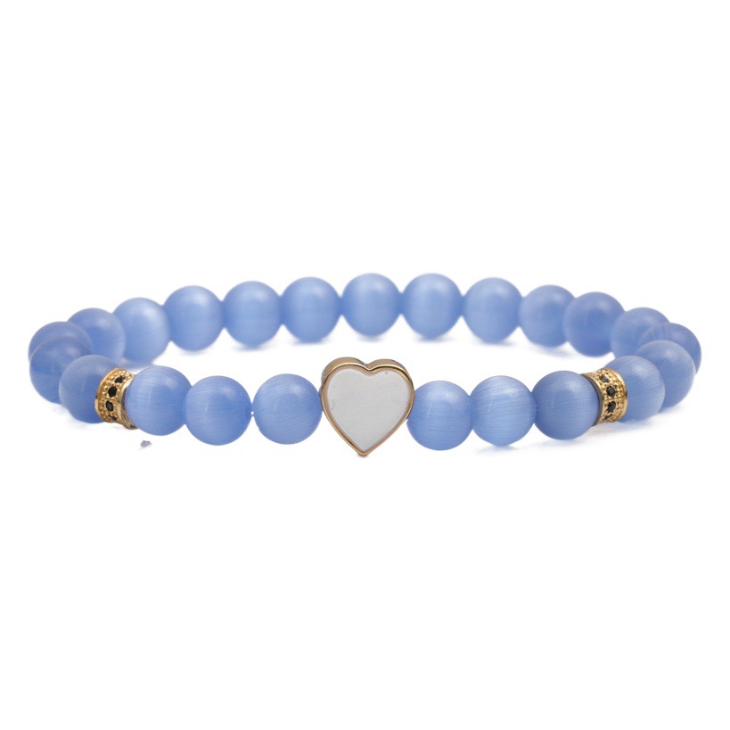 Pulsera de cuentas de ópalo transfronterizo simple europea y americana pulsera de cobre con micro incrustaciones de aceite de gota amor pulsera de pareja de hombres de mujer