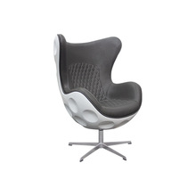 鸡蛋椅loft工业风复古玻璃钢铝皮蛋椅太空个性真皮办公椅可旋转