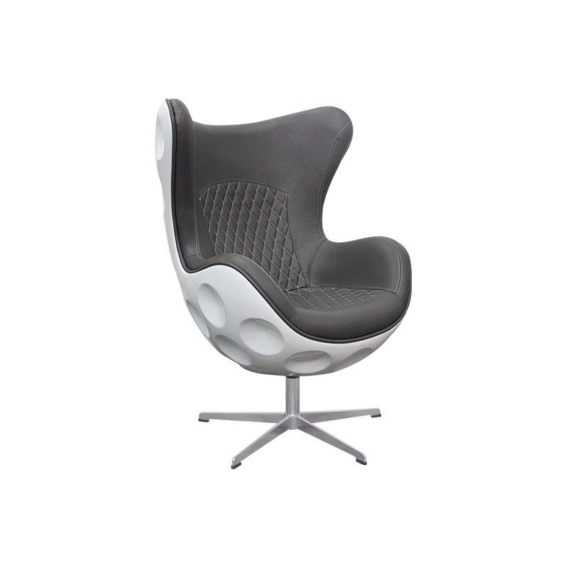 鸡蛋椅loft工业风复古玻璃钢铝皮蛋椅太空个性真皮办公椅可旋转