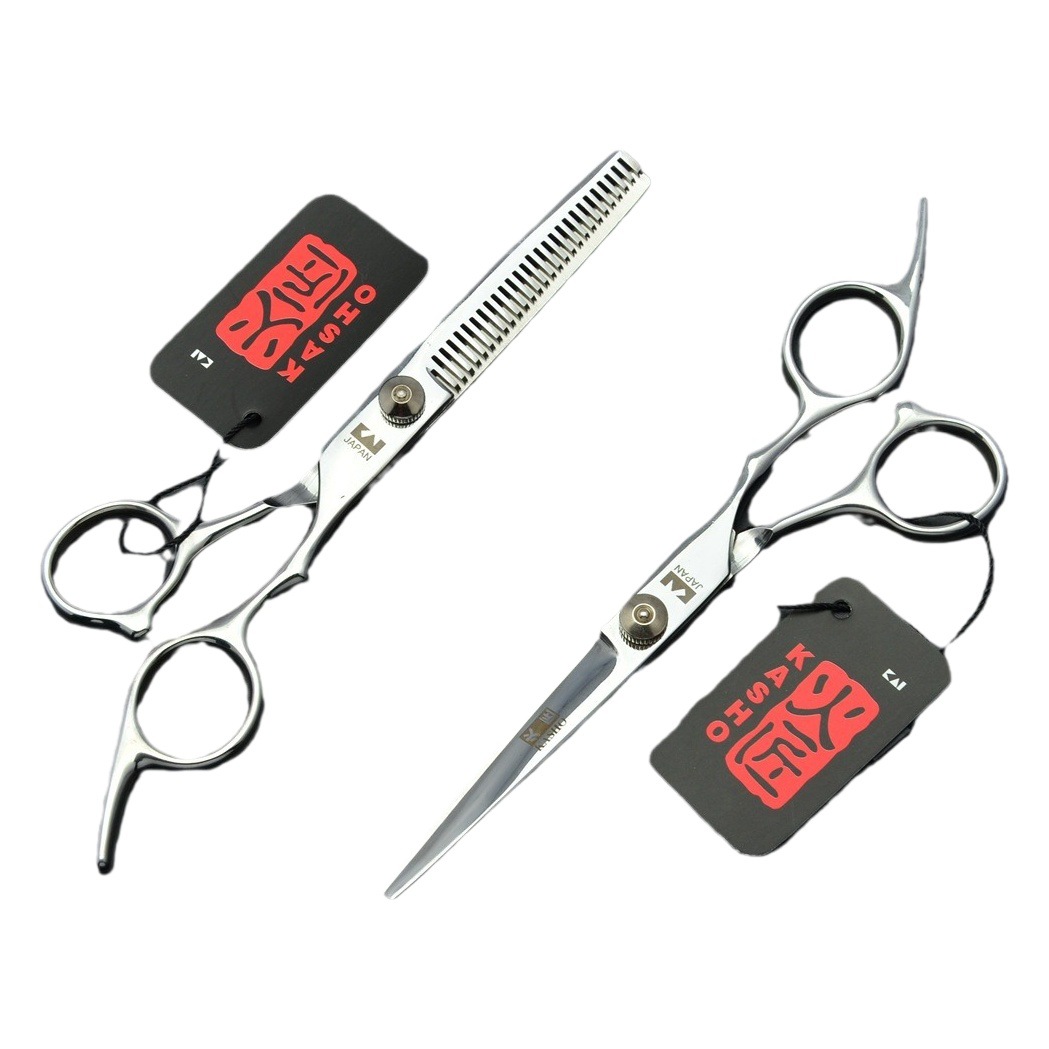 Tinker 6,0 pulgadas tornillo de plata tijeras de peluquería tijeras planas tijeras de dientes tijeras de peluquero Liu Hai tijeras adelgazamiento