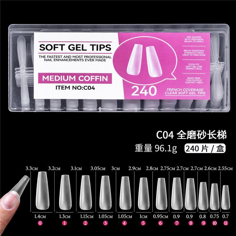 Explosiones transfronterizas de manicuras de manicuras ultrafinas sin marcas de ballet de gotas de agua de manicuras de manicuras de película libre de grabado de manicuras de manicuras 240 piezas
