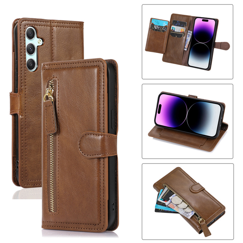 Foreign Trade Applicable Samsung S23ULTRA Retro Wallet Leather Case Note10 Flip A35 Card S20FE Mobile Phone Case