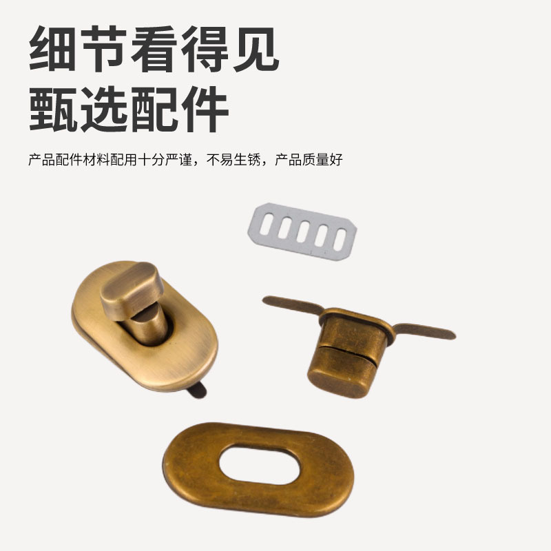 Fábrica al por mayor bloqueo de hardware colgante de equipaje accesorios caja de joyería cerradura de metal bolsa de hierro cerradura Oval
