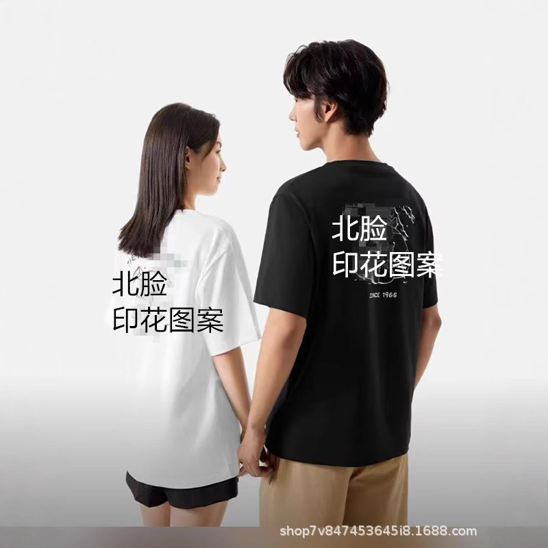 25Ss North Face Cotton Short-Sleeved Couple T-Shirt Summer Tnf Comfortable and Breathable Outdoor Half-Sleeved Men's Top