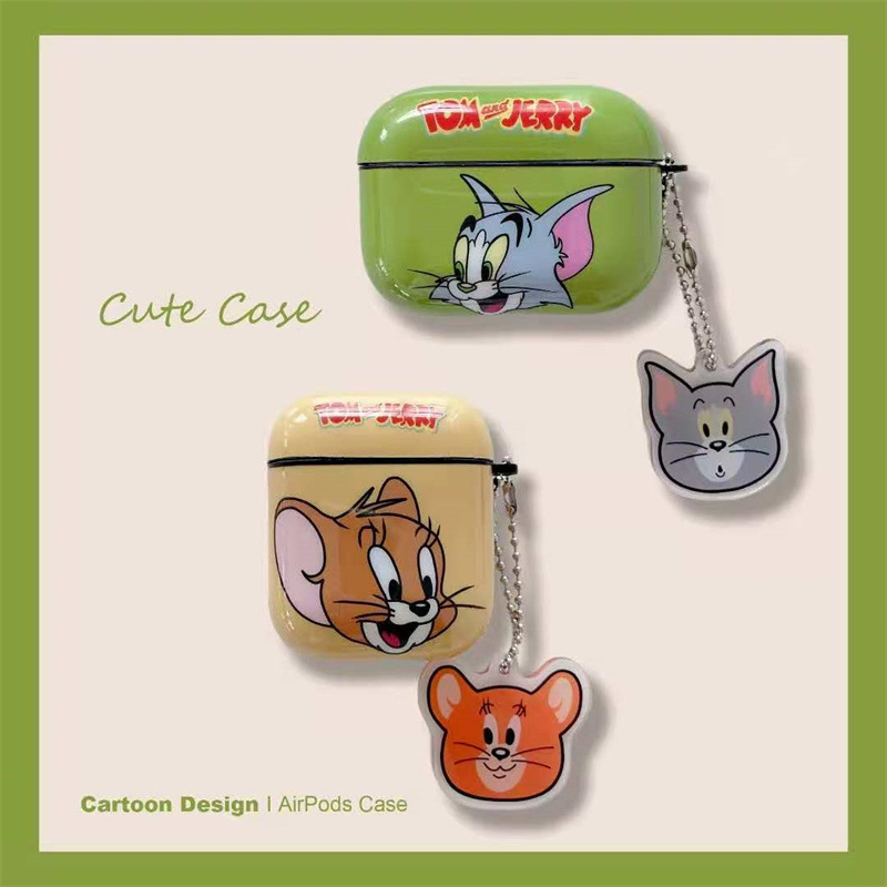 适用卡通漫画趣味耳机保护套蓝牙耳机猫和老鼠黄底Pro3杰瑞IMD耳