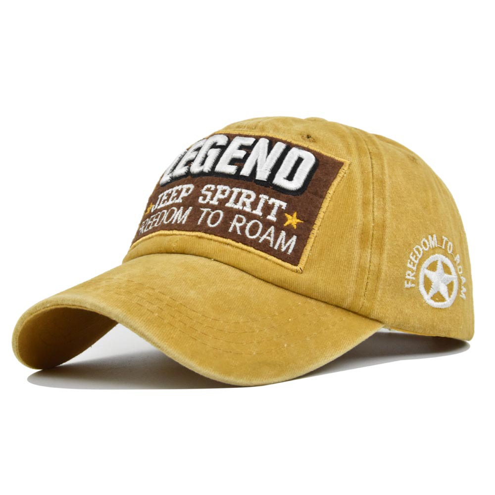 3D Sting LEGEND Baseball Geborduurde Duck Tongue Gewassen Oude Zonneklep Gebogen Dakrand Hoed_voghion.com
