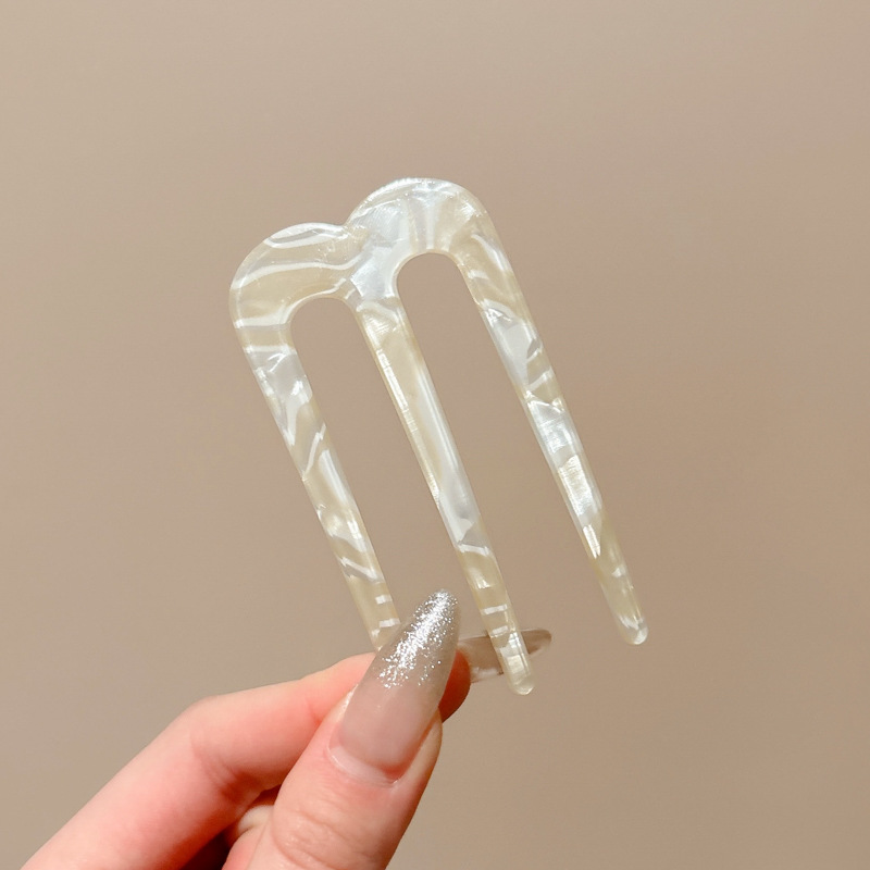 Nueva horquilla china en forma de U para mujer, horquilla de alto nivel, cabeza de bola, inserto para el cabello, tocado de horquilla simple diario moderno