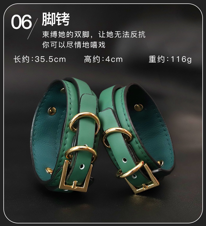 SM Faux Leather Bondage Kit with Hand and Foot Cuffs and Mouth Ball — detail image 21