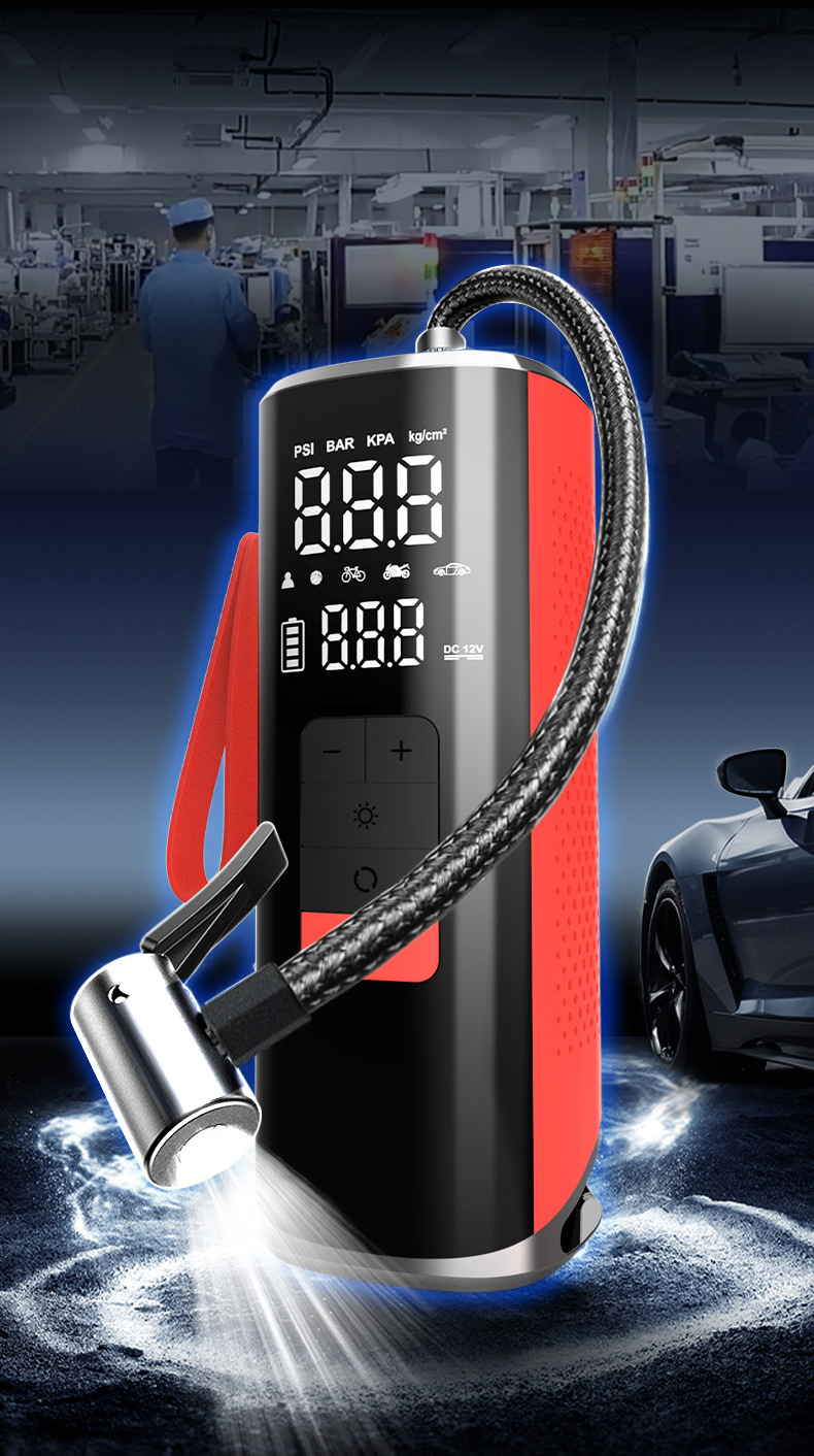 Portable Car Air Pump and Power Bank All-In-One Device, Car Emergency Starting Power Supply, Electric Vehicle Tire Inflator