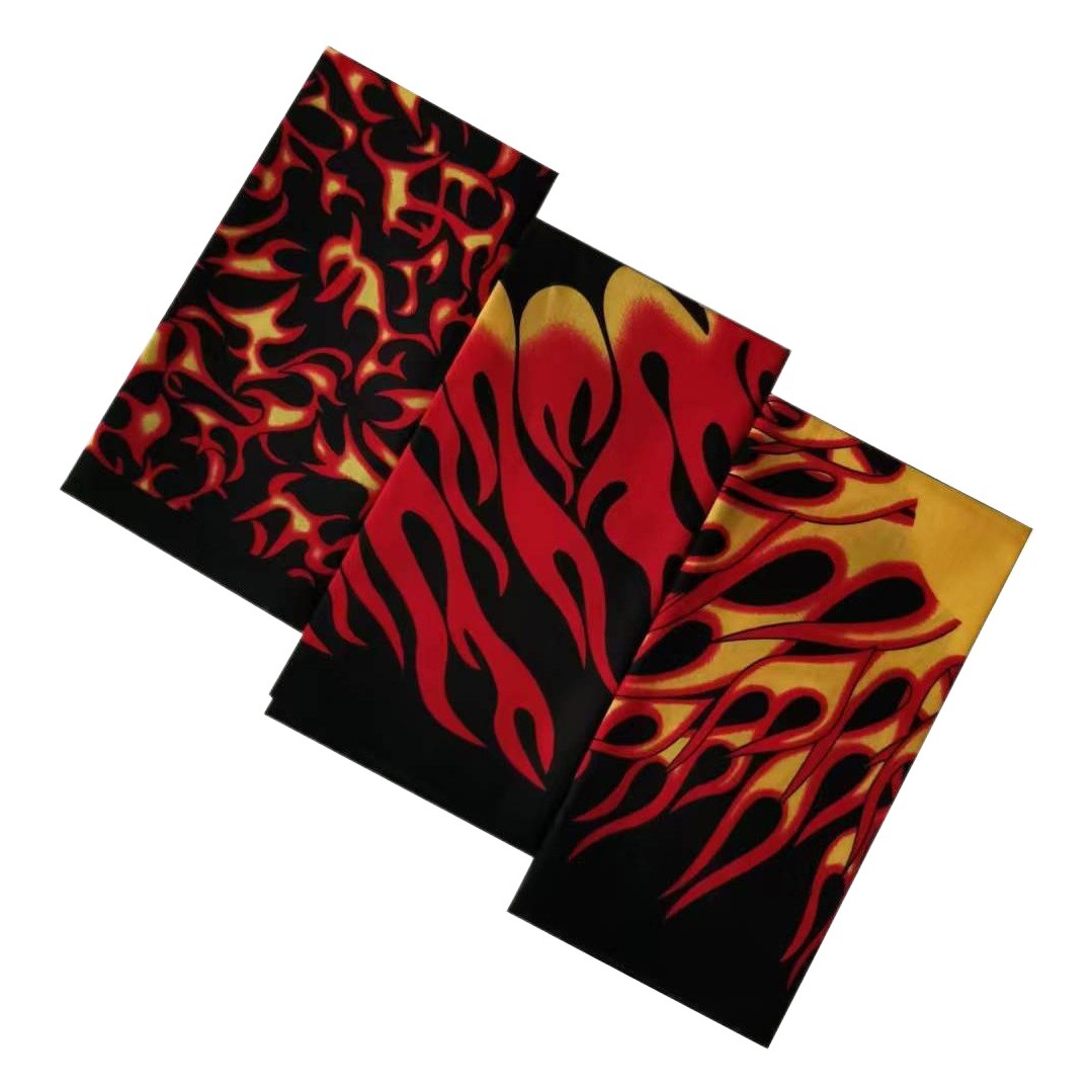 Cotton Flame Pattern Square Scarf Headscarf Casual Outdoor Sports European and American Hip Hop Street Dance Factory Straight Hair