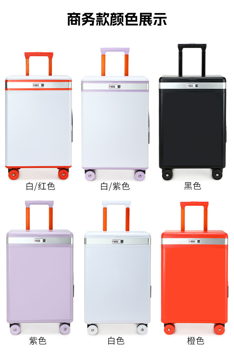 Vali kéo trang điểm có gương tích hợp đèn led, mở nắp bên hông, ngăn sâu lớn — Đêm cực đen + tay cầm đen + bánh xe đen chi tiết 25