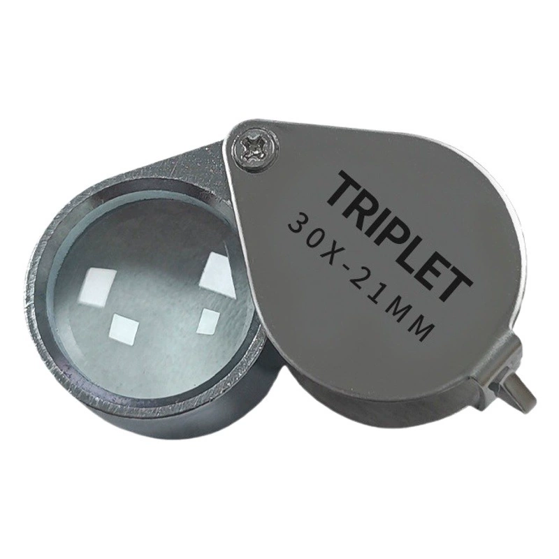 Складное увеличительное стекло портативное HD высокой мощности 30 раз смотреть маленькие слова выполняют идентификацию ювелирных изделий с большим зеркалом