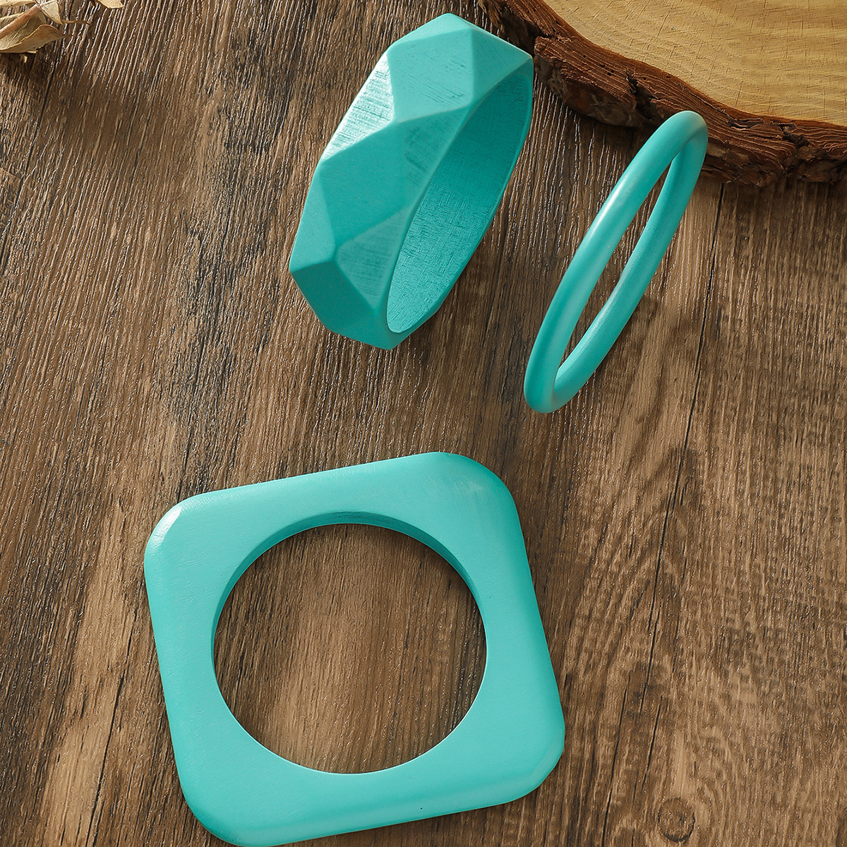 Solid Color Retro Classic Style Wood Bangle Wholesale display picture 10