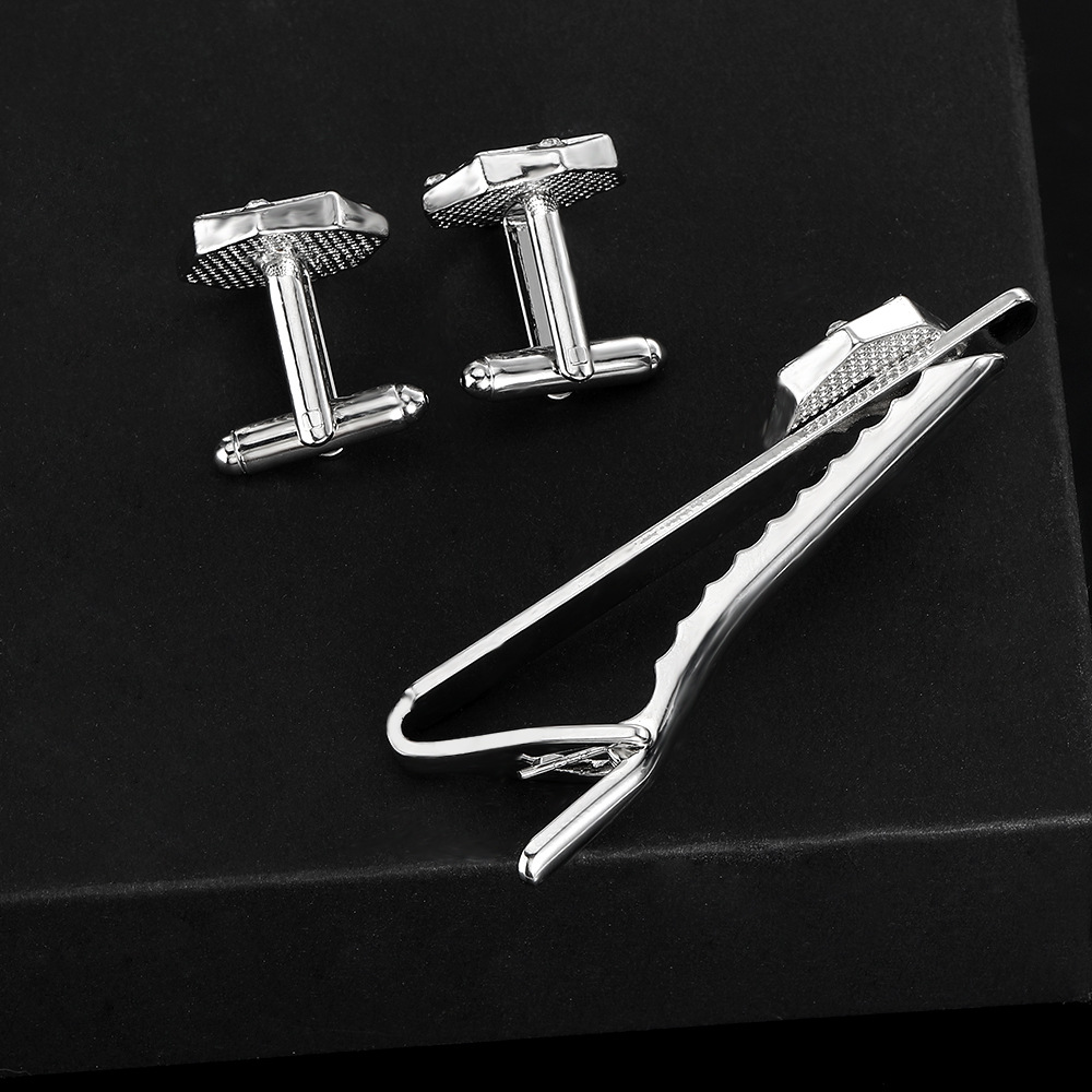 starry sky geometric business cufflinks for men and women with diamonds French shirt cuff nails tie clip accessories gift box_voghion.com