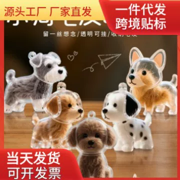Pet Hair Pendant, Cute Puppy Hair Transparent Storage Box, Cat and Dog Shaped Creative Pendant Keychain
