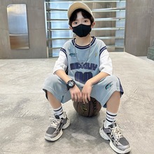 儿童装中大男童夏装速干套装2025新款酷帅男孩夏季篮球服运动夏款