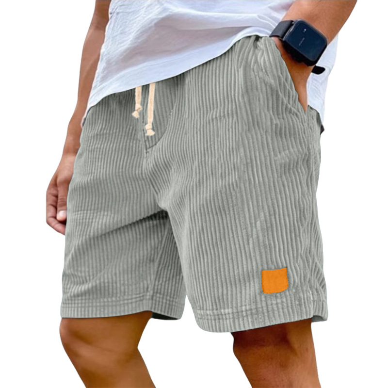 Europa y los Estados Unidos transfronterizos Amazon nuevo hombre retro bordado lámpara de cuero velcro cordón de moda pantalones cortos casuales estadounidenses