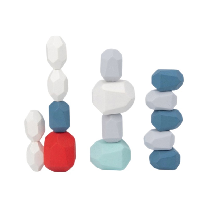 Weiweihu Juego de piedra apilada de color de madera Venta caliente transfronteriza de bloques de construcción de Jenga Juguetes educativos de entrenamiento de integración sensorial para niños