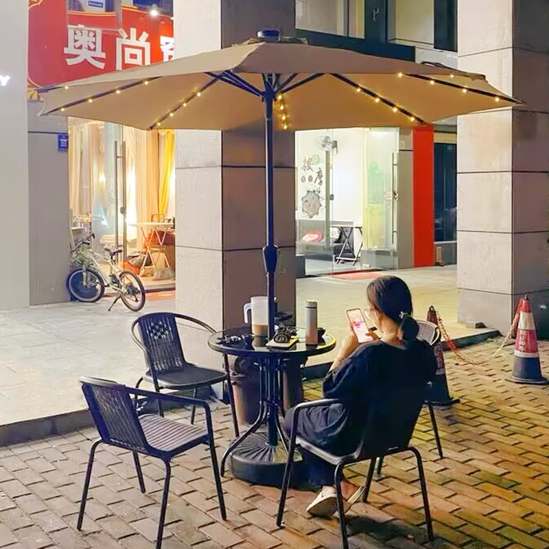 中柱伞户外遮阳伞室外奶茶店桌椅带伞摆摊太阳伞花园户外伞庭院伞|undefined