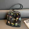 Fresh cute fashionable brand trend one-shoulder bag, 2023 collection, with embroidery