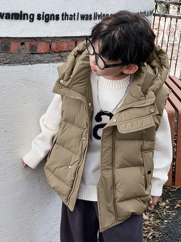 Ropa de invierno para niños chaleco de algodón para niños chaleco encapuchado para niños otoño y invierno para niños abrazadera de caballo caliente