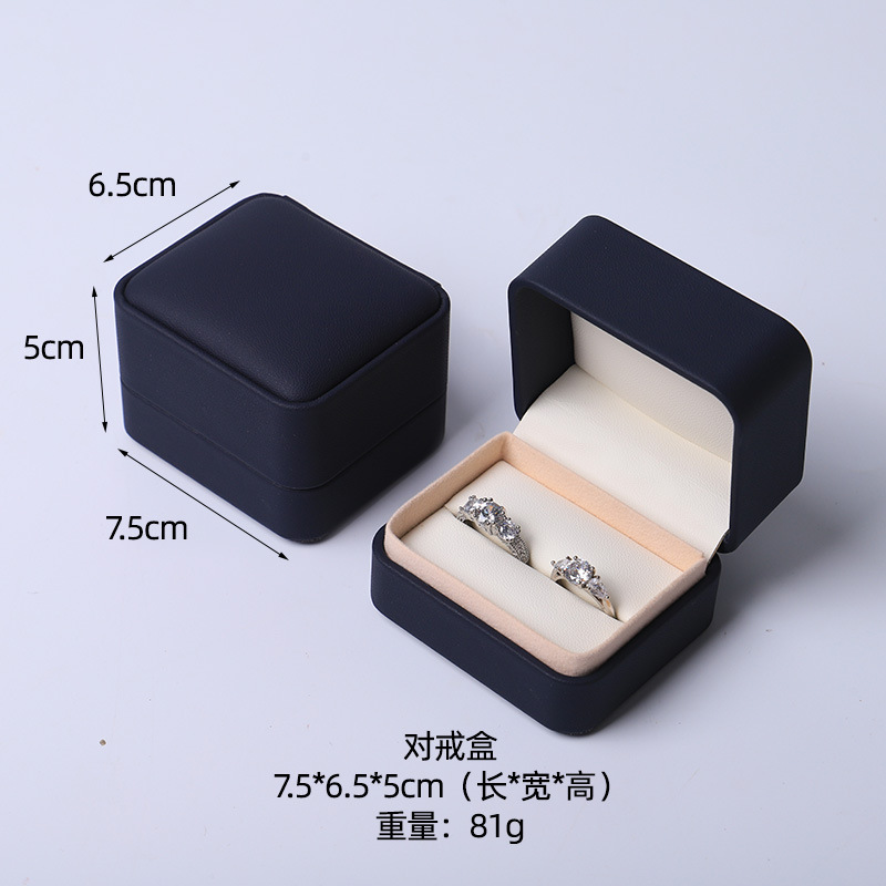 Caja de joyería rosa de alta calidad de cuero pu caja de embalaje de marca de joyería logotipo colgante pulsera collar caja de anillo