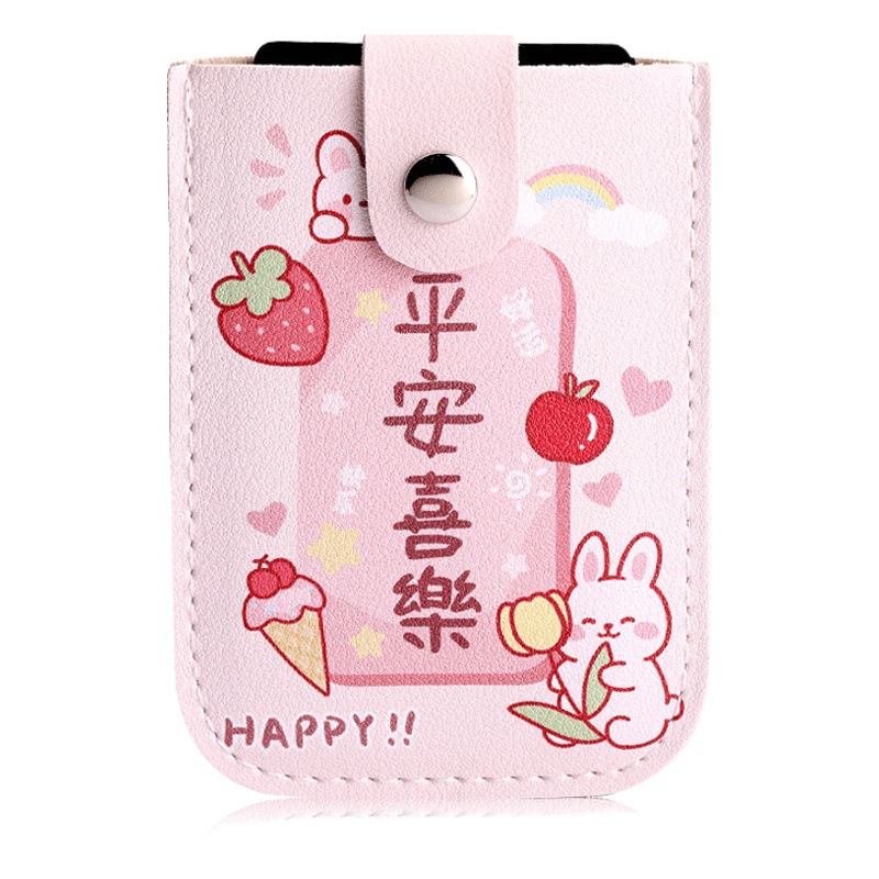 Vintage Oil Painting Pull-out Card Bag One-piece Women's Compact Ultra-thin Mini Cartoon New Niche Design Card Bag