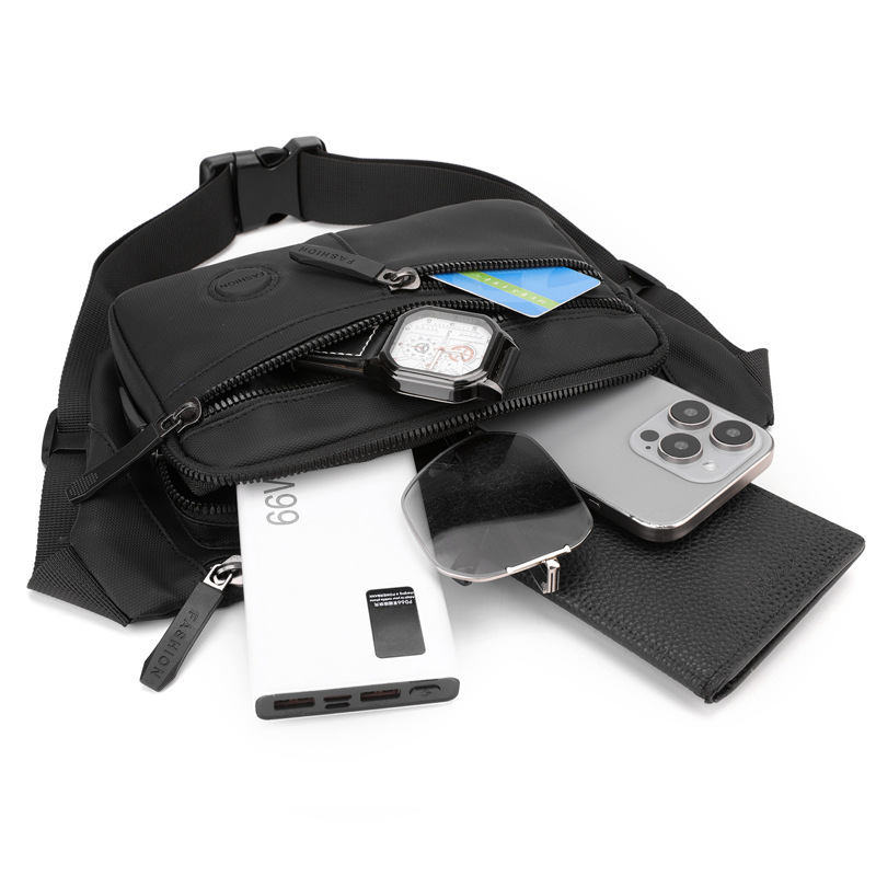 Cross-border nuevo bolso deportivo de cintura ocio película de cuero simple hombre mochila de hombro de gran capacidad bolso portátil multicapa