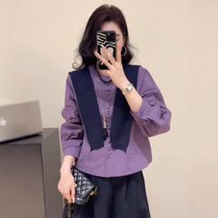 高级感韩系披肩格子衬衫女2025秋季新款宽松显瘦小个子百搭上衣潮