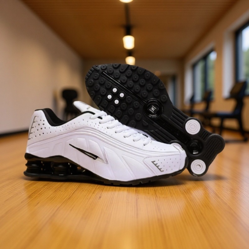 Cross-Border Outdoor Sports Air Cushion Air Column Shoes Co-Branded Shox R4 Neymar Colorful Running Shoes for Men and Women New Style