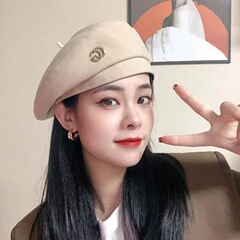 春秋贝雷帽欧美简约字母百搭韩版磨毛八角帽复古时尚显脸小八角帽