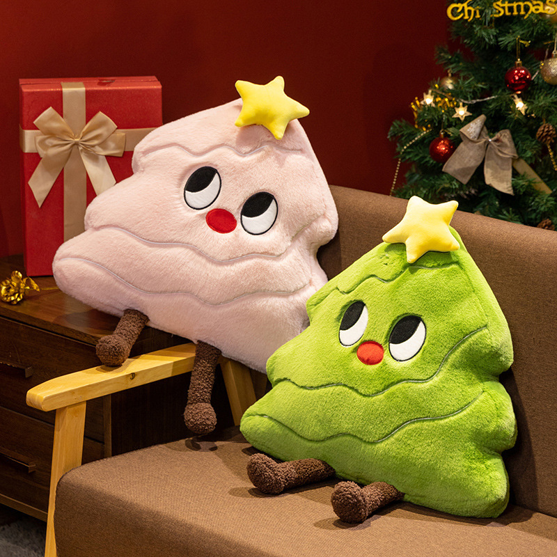 Creativo de dibujos animados Navidad árbol de Navidad almohada manta de coche de oficina 2 en 1 sofá asiento respaldo