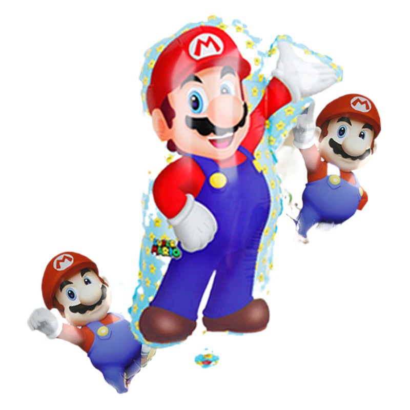 Transfronterizo Mario modelado de globos de aluminio Mario tema juego de cumpleaños diseño de juguete decoración del partido papel de aluminio