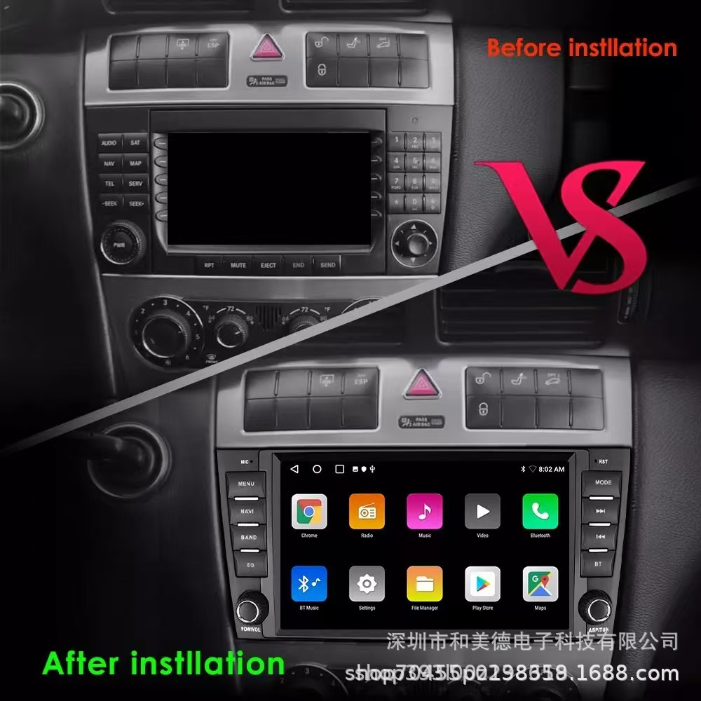 Suitable for Mercedes-Benz C-Class 8inch W203 Original Car Style Wireless Carplay Android Large Screen Gps Smart Audio-Visual Bluetooth