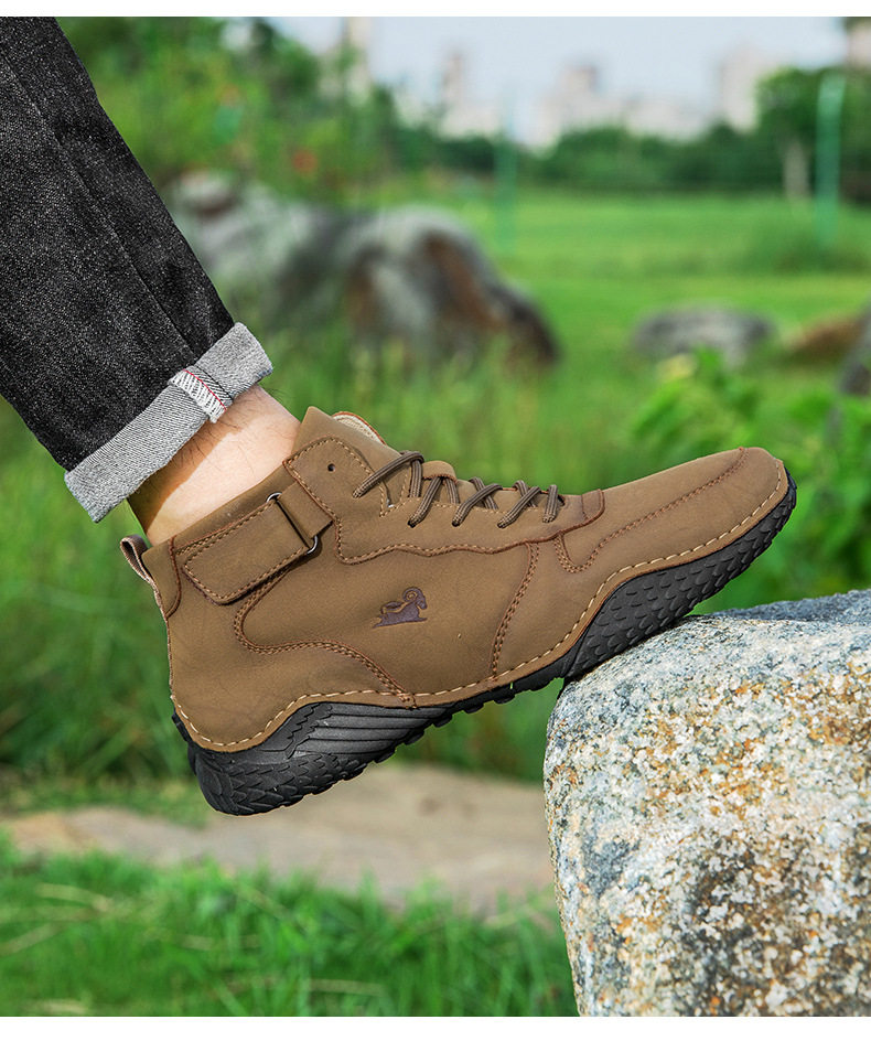 Giày bốt Martin nam cổ cao da lộn, đế bằng chống trượt, phong cách thường ngày — 55079 kaki, 55079 màu nâu, 55079 màu xám, 55079 màu đen chi tiết 33