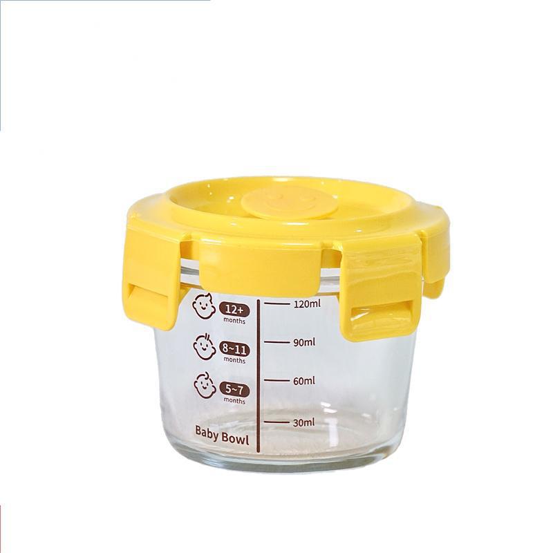 Caja de alimentos con bajo contenido de boro para almacenar vidrio para bebés, tazón de alimentos para bebés al vapor, tazón de huevos al vapor, caja de alimentos con vidrio, frasco sellado