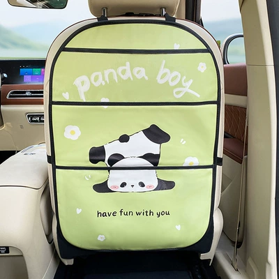 Car storage bag/box — Multi-function Car Seat Back Storage - panda-long-anti-kick-pad