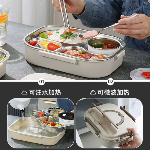 316 Stainless Steel Insulated Lunch Box Lunch Box for Office Workers Microwave Sealed Compartment Japanese Lunch Box Large Capacity Can Be Customized