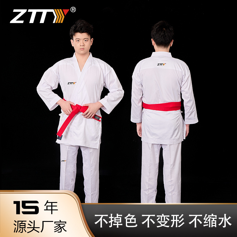 ZTTY fábrica ropa de karate personalizada algodón puro niños adultos hombres y mujeres ligeros kárate entrenamiento profesional ropa de competición