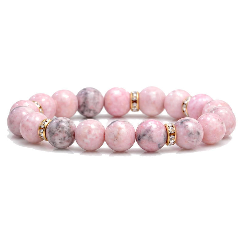 Natural Rose Quartz Healing Stone Bracelet for Women, Anxiety-Relieving Crystal Beads, Light Luxury Gentle Style Versatile Accessory