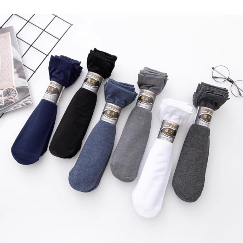 Summer men's stockings ultra-thin breathable tube socks deodorant ice silk socks men's short socks deodorant solid color socks men