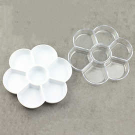 7格仿瓷透明梅花调色盘 加厚加深美术丙烯水粉颜料调色盘 颜料盘