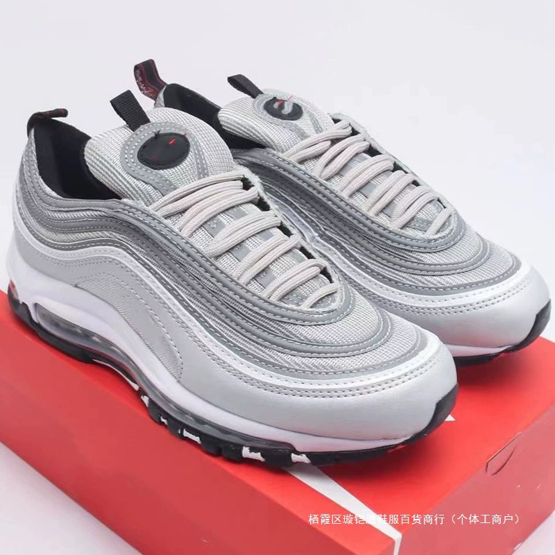Беговые кроссовки Putian pure Nike AIR MAX97 "Silver Bullet", мужские, с полной подошвой с амортизацией, женские