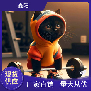 跨境亚马逊爆款Cute Fitness Cat Sculpture可爱的健身猫雕塑-阿里巴巴