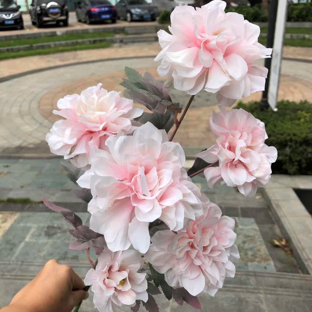 Simulación del Día de San Valentín rosa fabricante 3 sola rama multi-cabeza rosa decoración de la boda flor falsa al por mayor